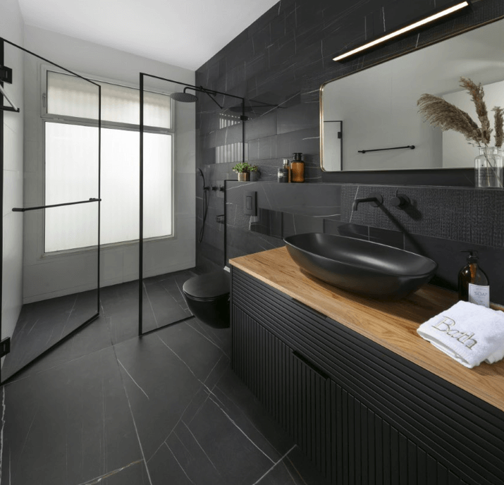 ארון אמבטיה עץ ושחור